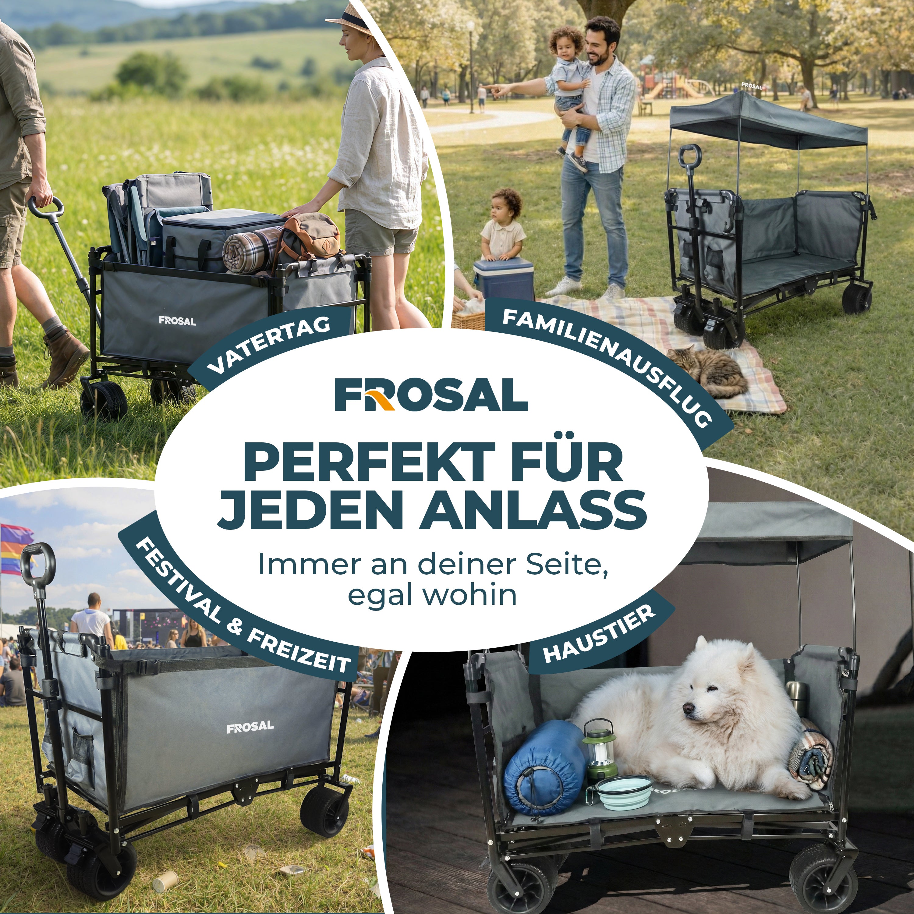 FROSAL Bollerwagen Tom faltbar Kinder Handwagen