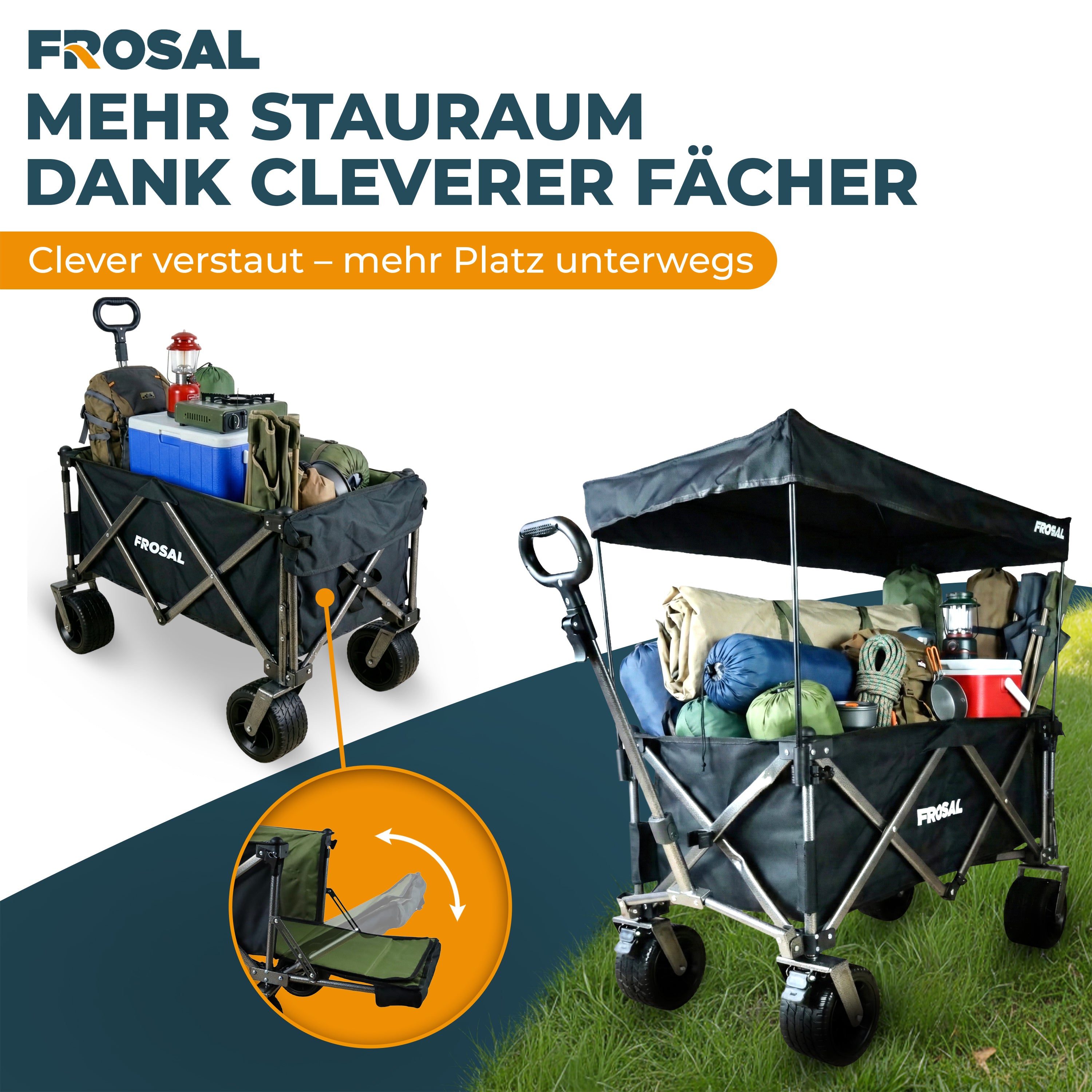 FROSAL Bollerwagen Theo faltbar Handwagen klappbar