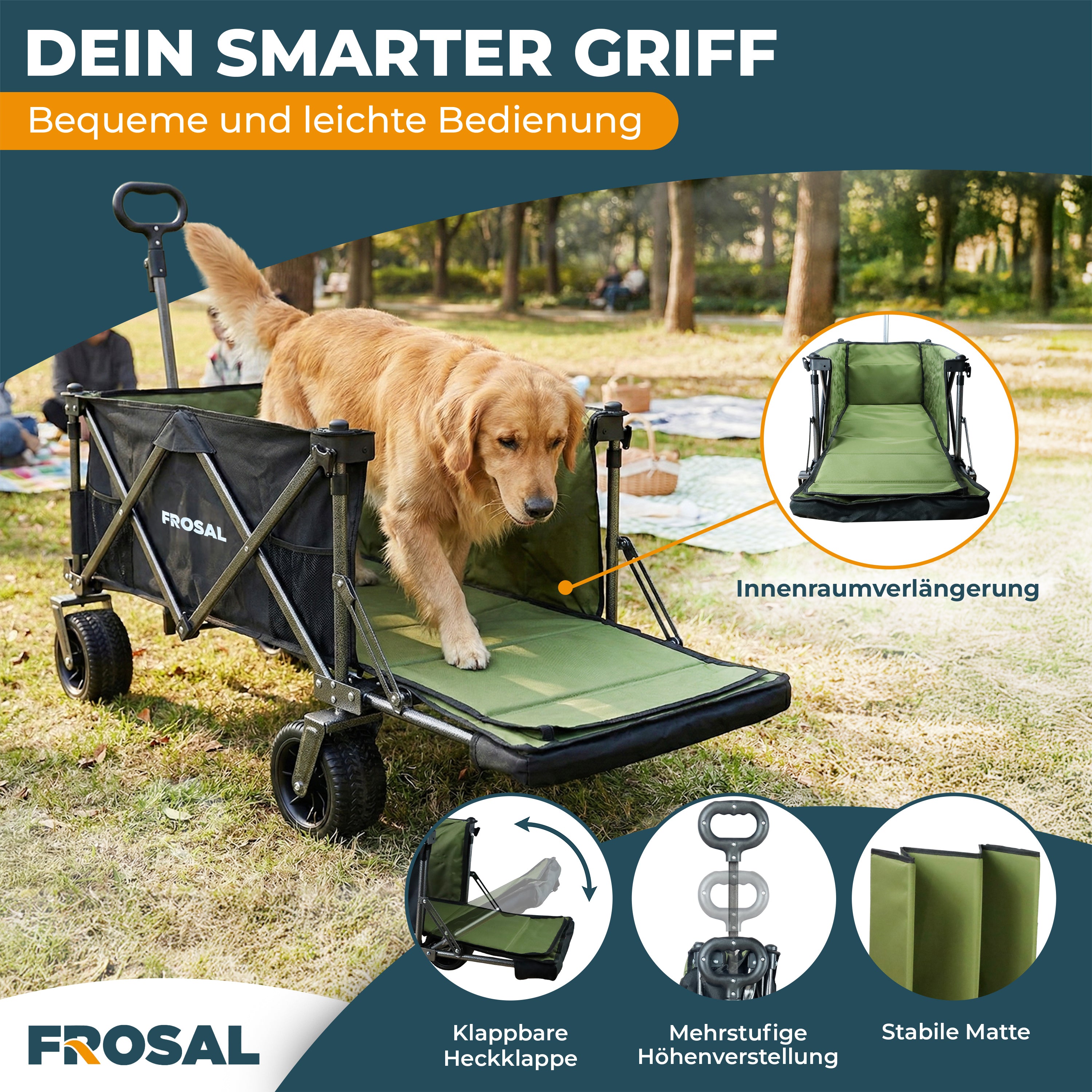 FROSAL Bollerwagen Theo faltbar Handwagen klappbar