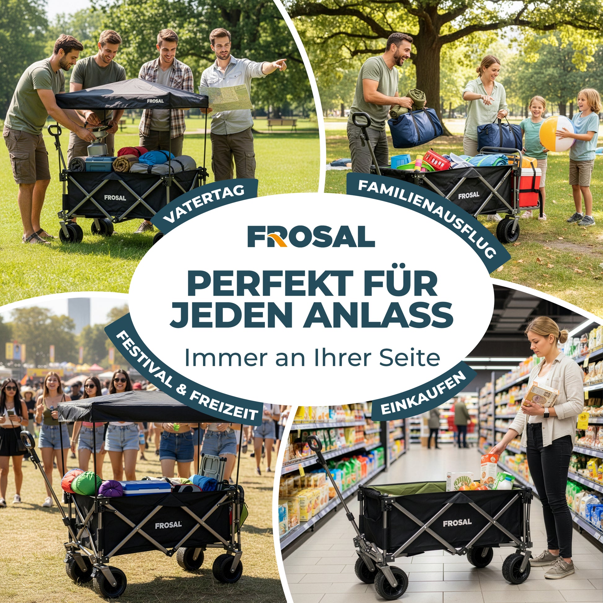 FROSAL Bollerwagen Theo faltbar Handwagen klappbar