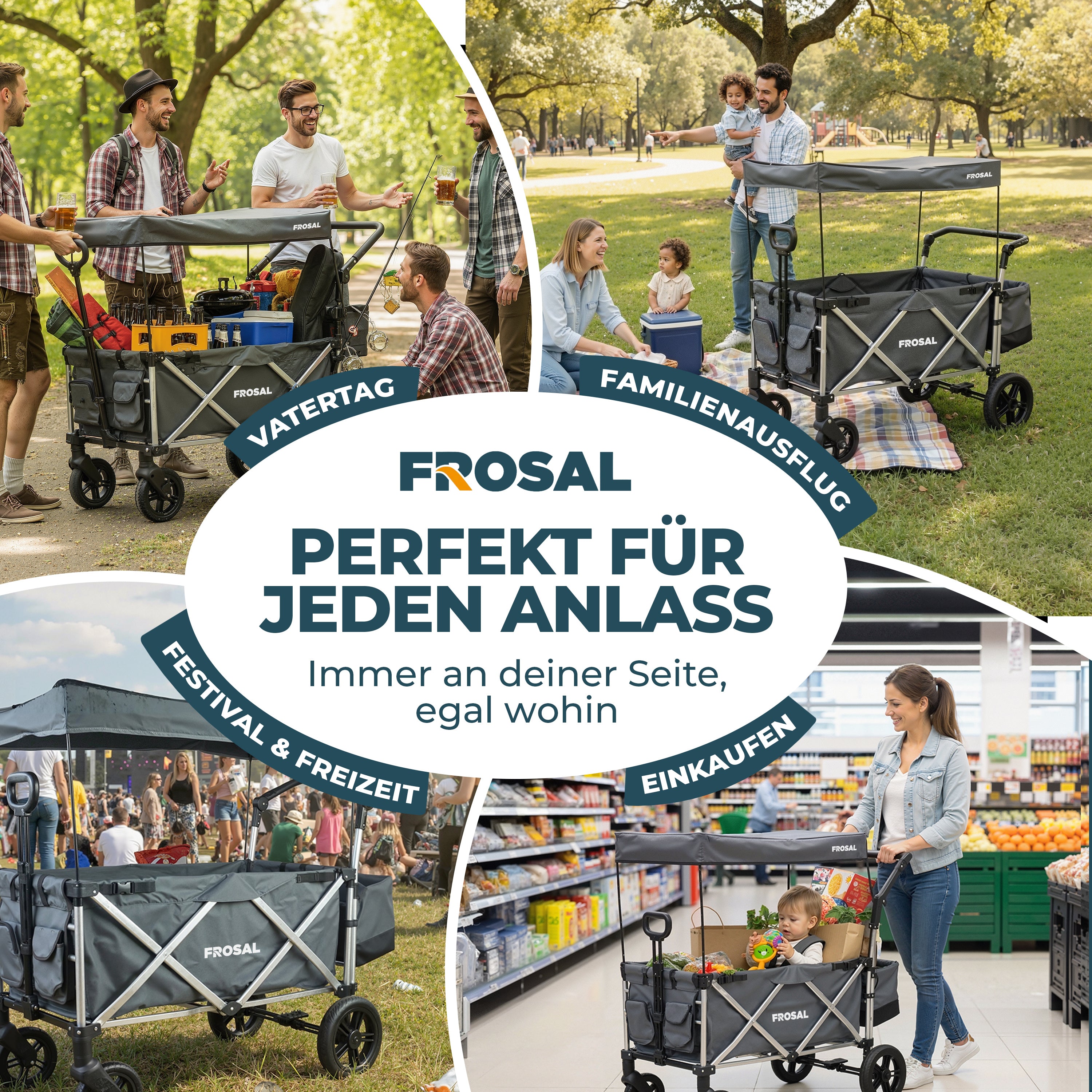 FROSAL Bollerwagen VICTOR faltbar Kinder klappbar