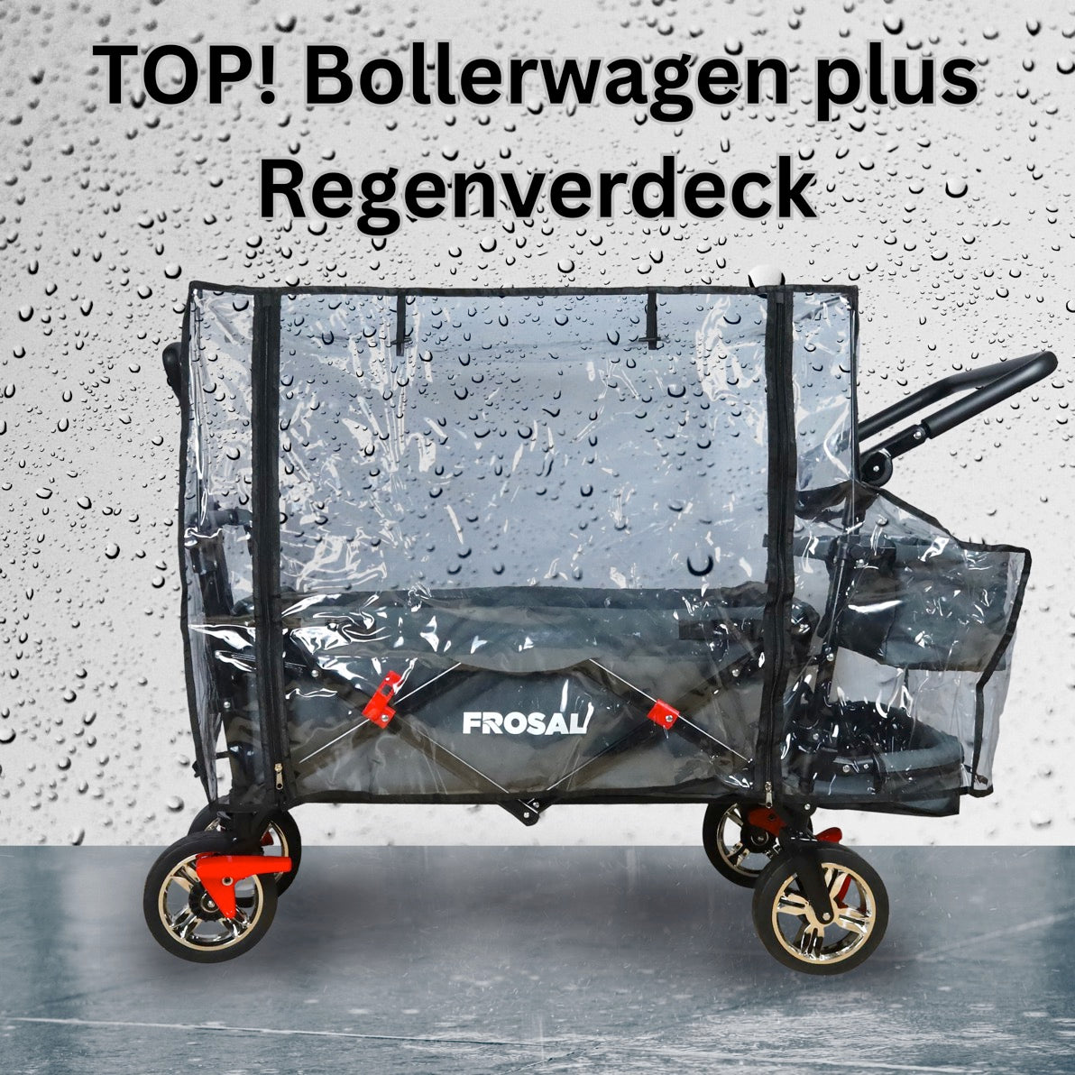 FROSAL handcart Leo grey including rain cover