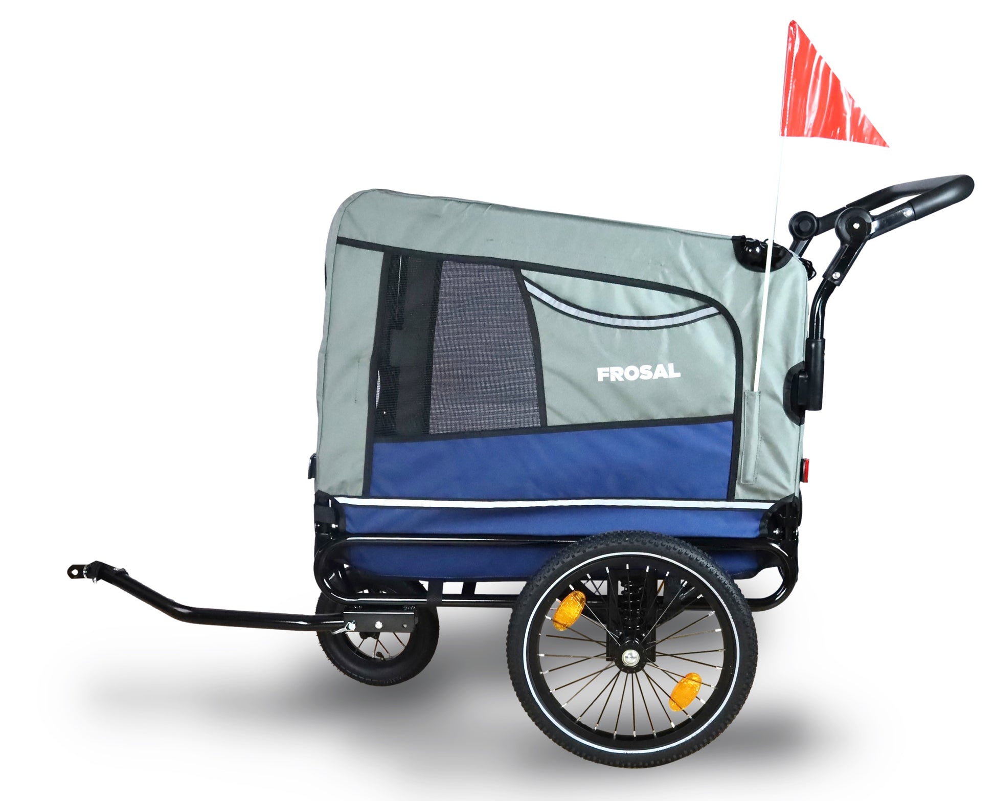 hundeanhänger für fahrrad und zum schieben FROSAL 2in1 Fahrradanhänger & Hundebuggy Lasse – Sicher & Komfortabel
