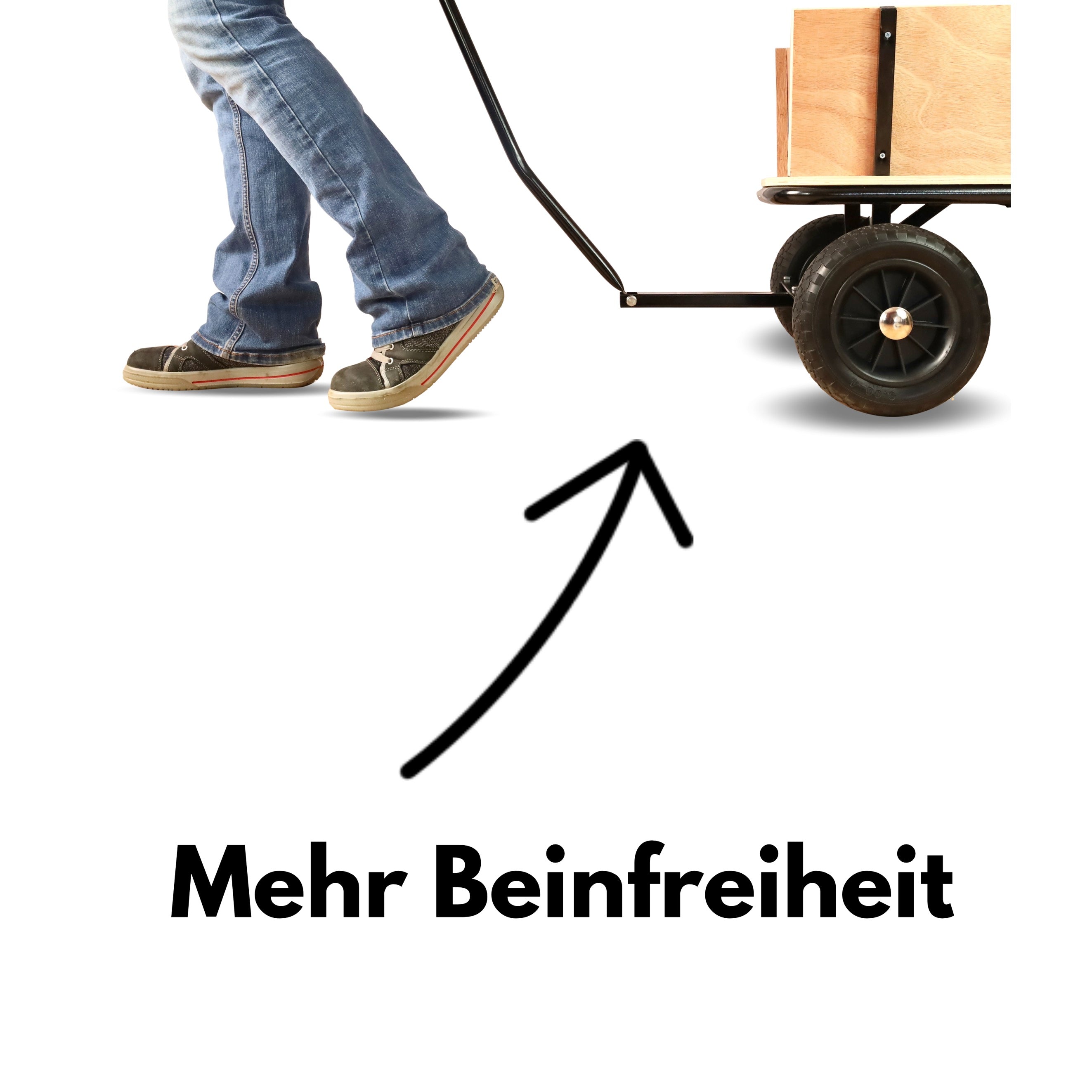 FROSAL Bollerwagen Erik Extra Holz-Bollerwagen mehr Beinfreiheit