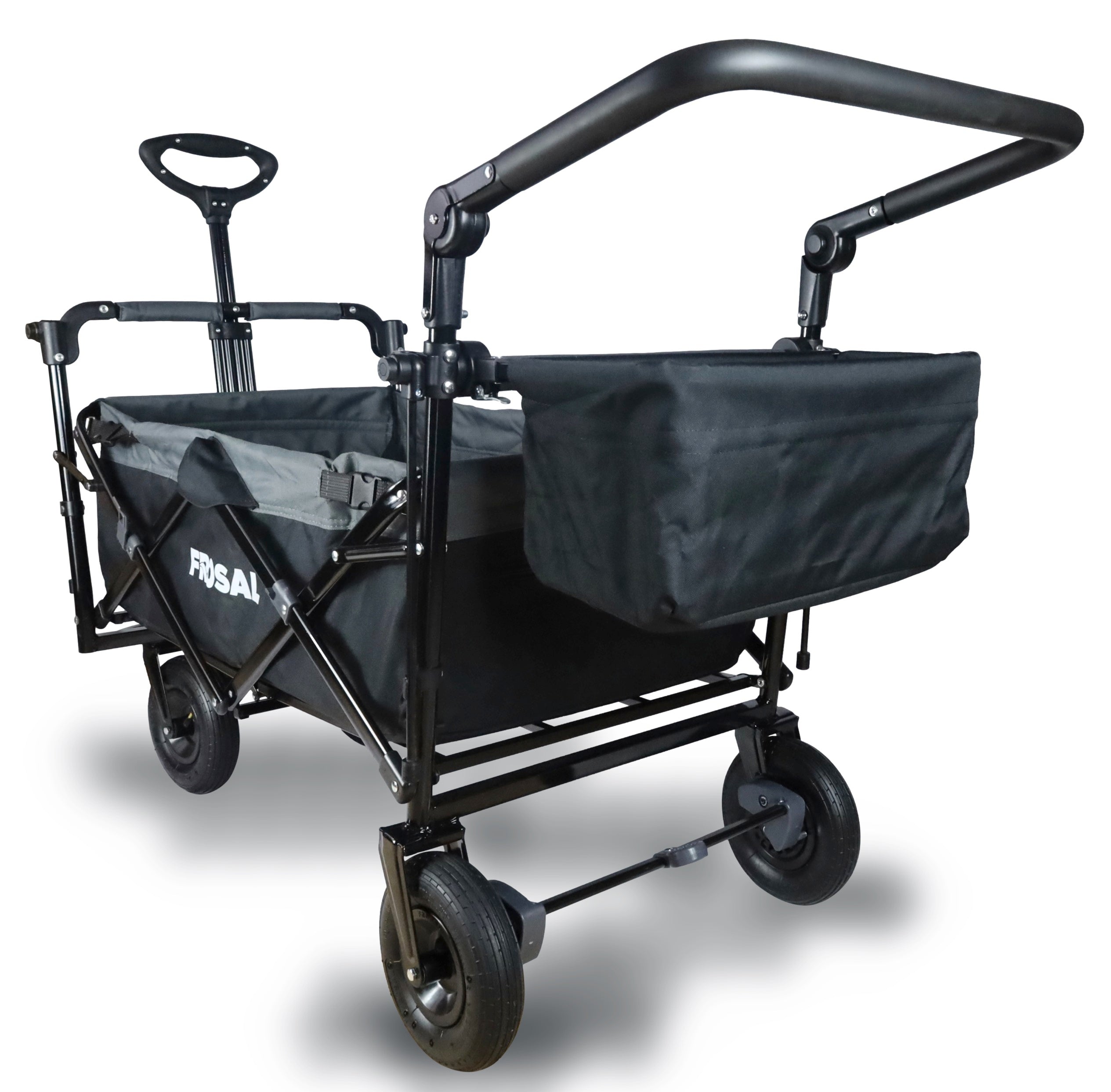 FROSAL Foldable handcart Loki black/grey with pneumatic tires
