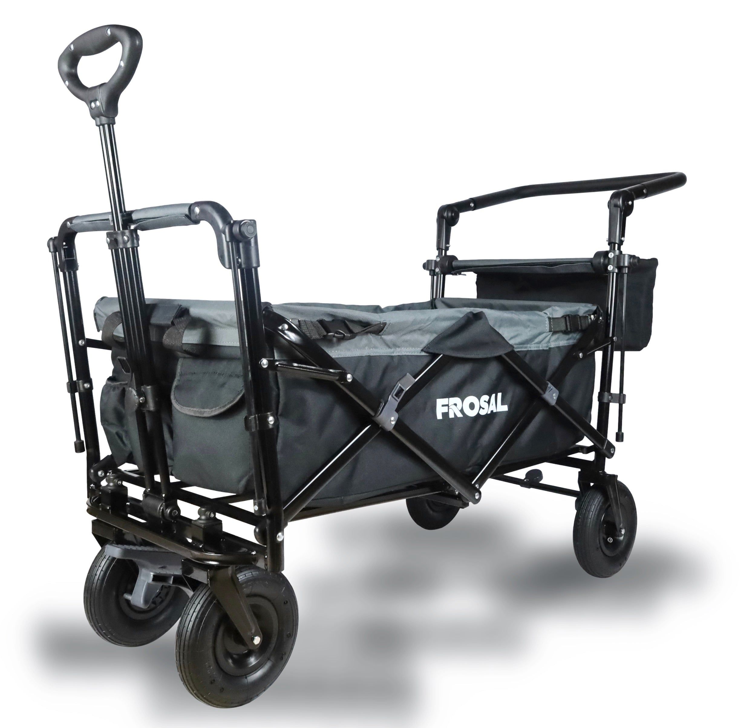 FROSAL Foldable handcart Loki black/grey with pneumatic tires