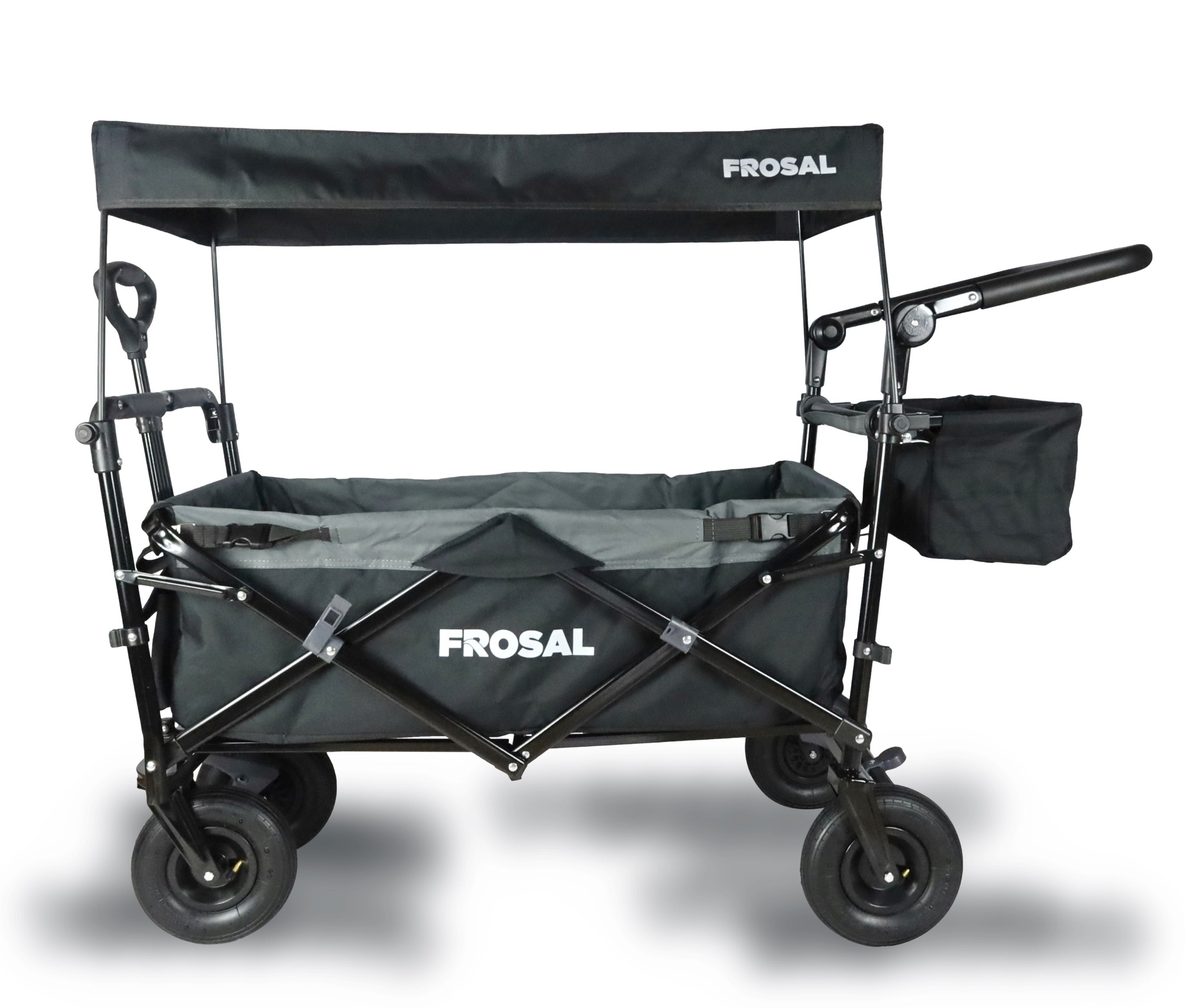 FROSAL Foldable handcart Loki black/grey with pneumatic tires