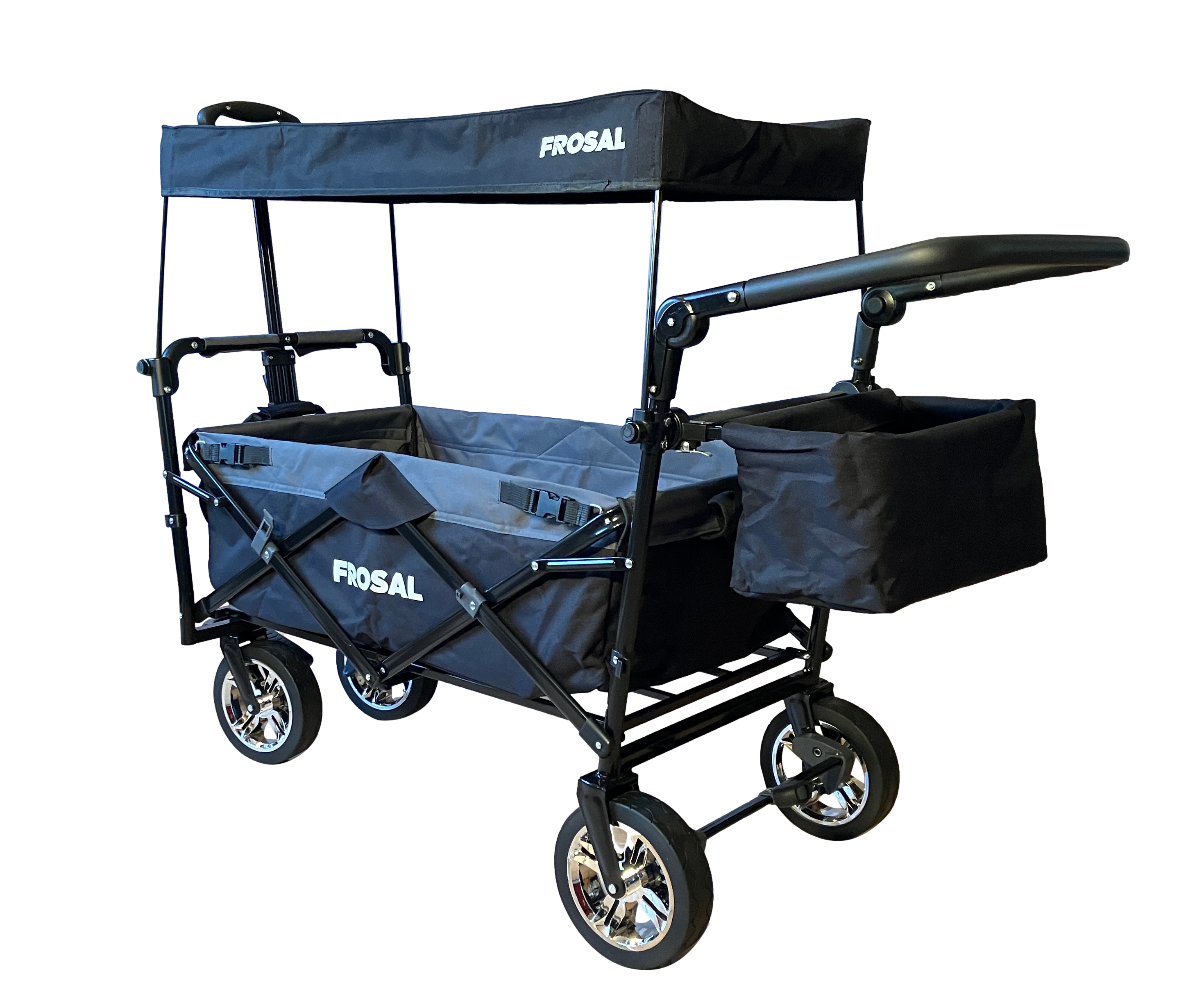 FROSAL Foldable handcart Loki with sunroof and push handle