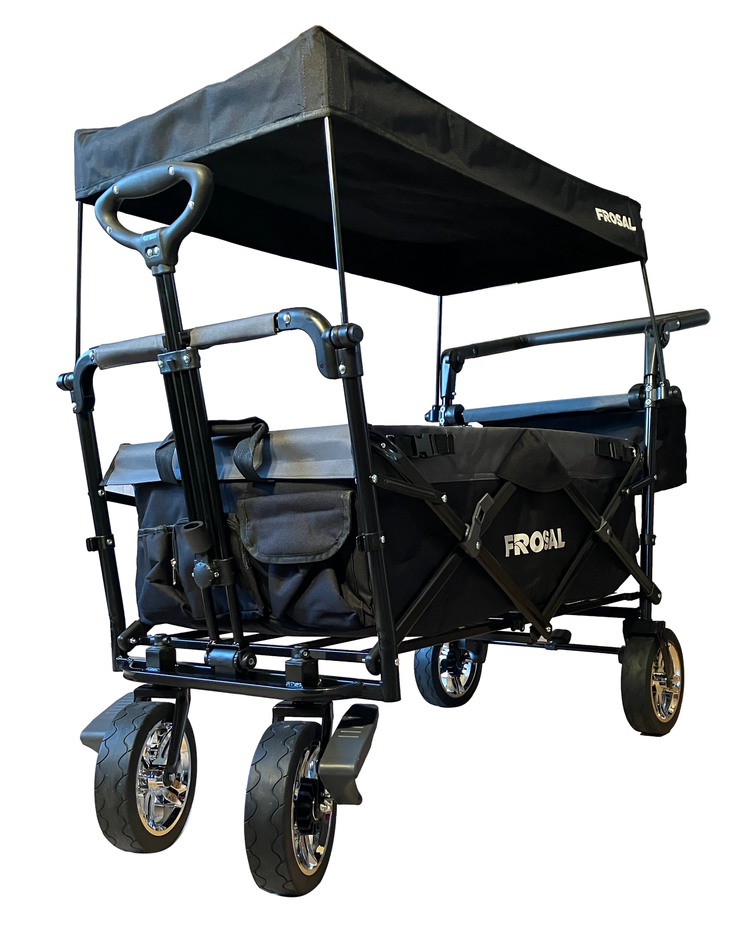 FROSAL Foldable handcart Loki with sunroof and push handle