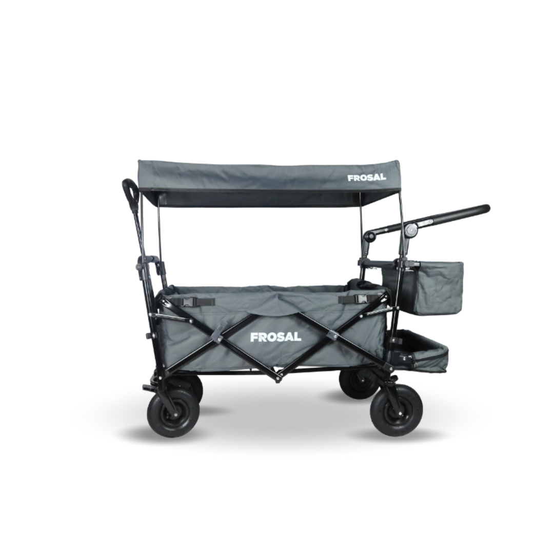FROSAL Faltbarer Bollerwagen Leo grau mit Luftreifen