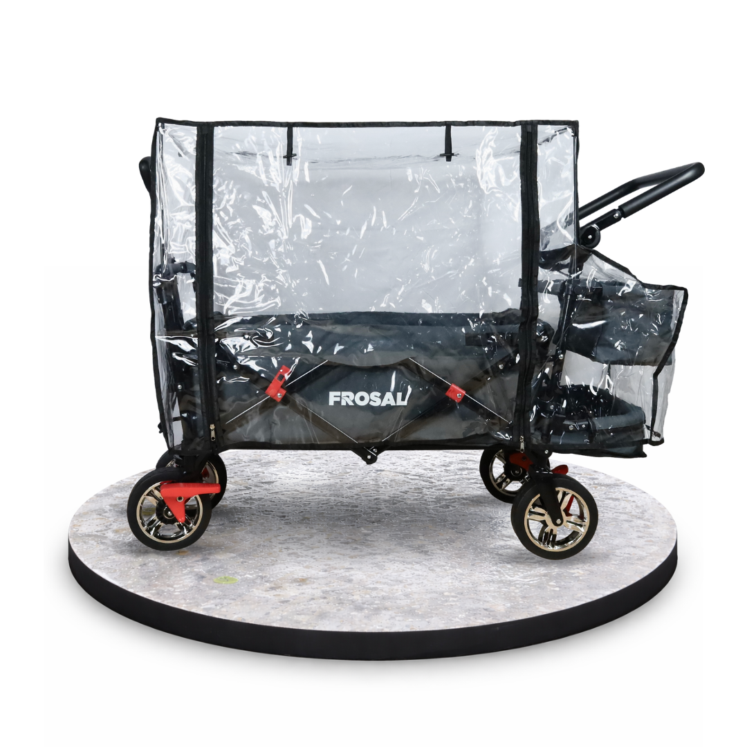 FROSAL Bollerwagen Leo grau inkl. Regenverdeck