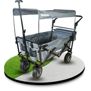 FROSAL Bollerwagen Nick PRO faltbar mit Schiebegriff Dach & Bremse grau