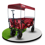 FROSAL Bollerwagen Nick rot faltbar mit Dach Bremse & Lufträder