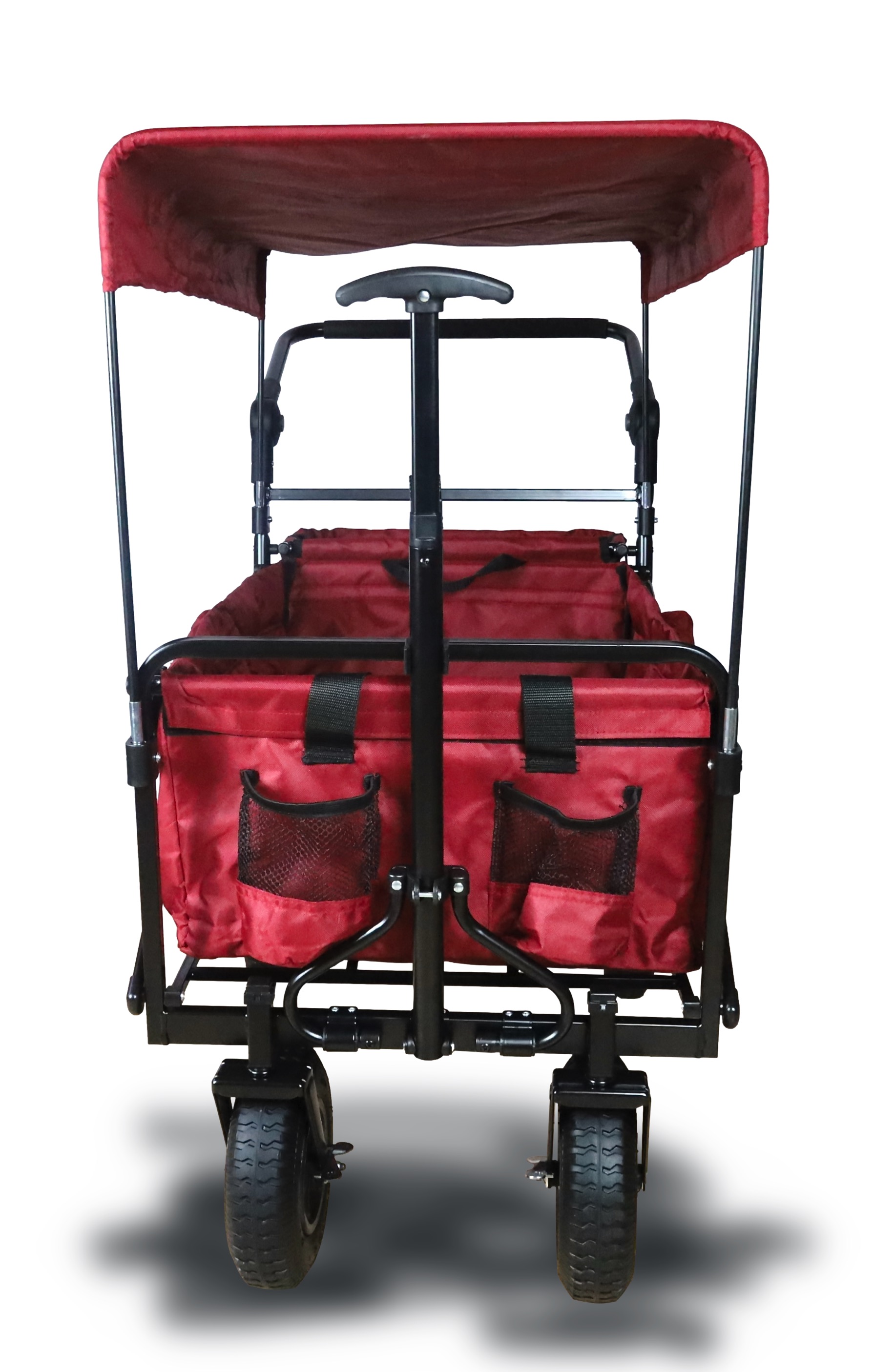 FROSAL Bollerwagen Nick PRO rot faltbar mit Schiebegriff Dach & Bremse