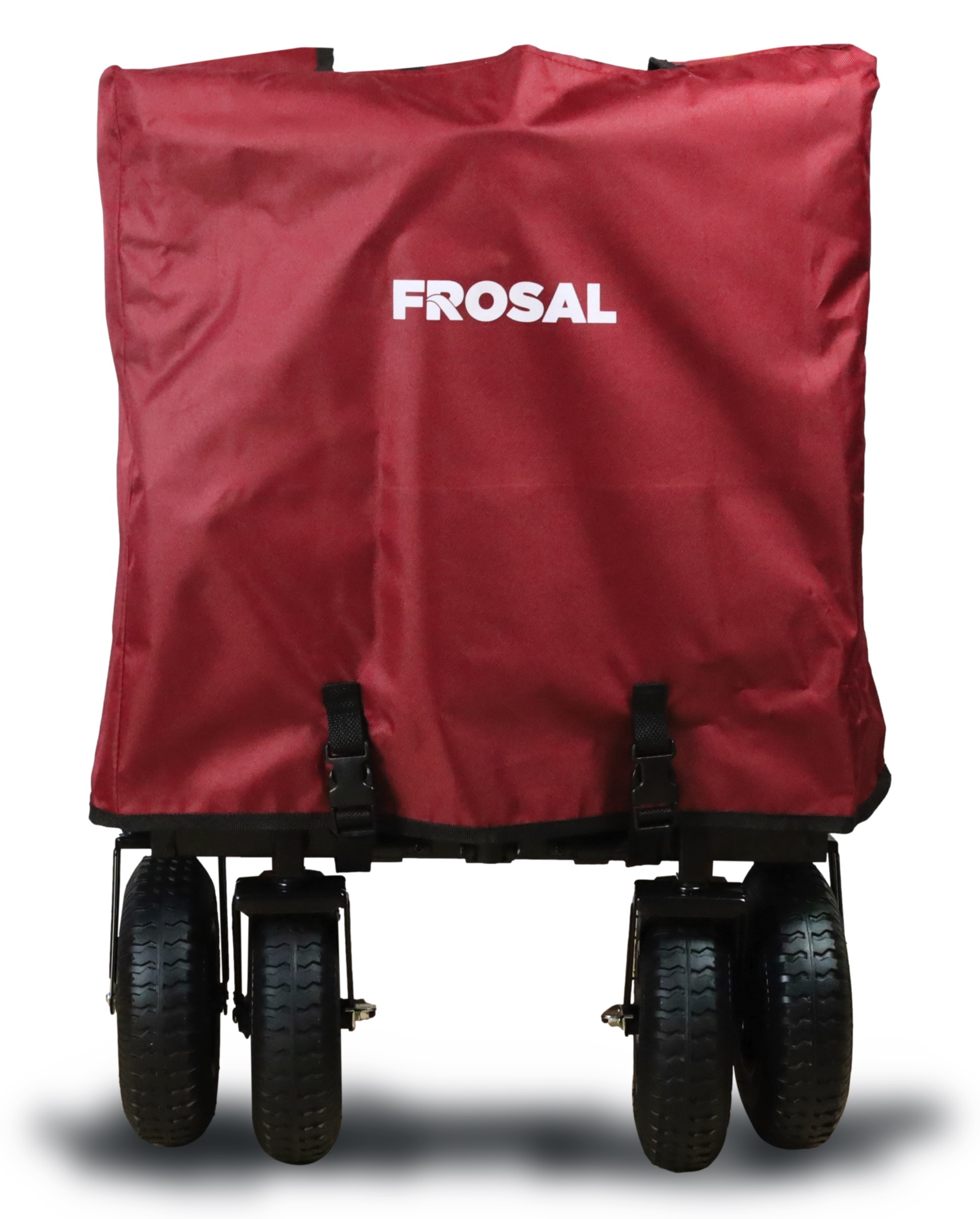 FROSAL Bollerwagen Nick PRO rot faltbar mit Schiebegriff Dach & Bremse